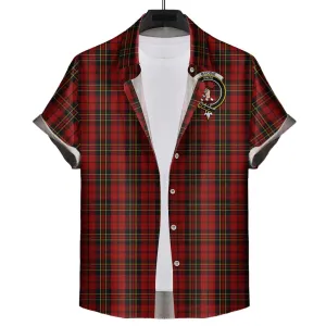 Brodie Tartan Short Sleeve Button Down Shirt with Family Crest