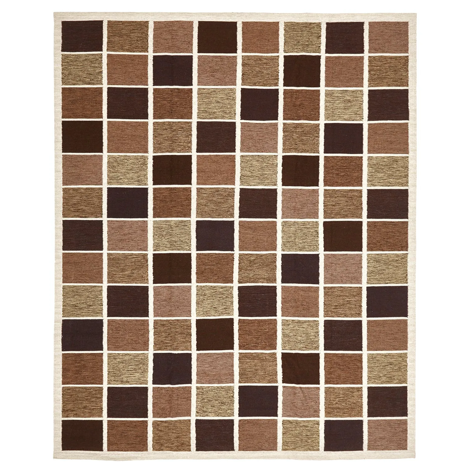 Brown Flatweave Wool Rug - 12'5" x 15'