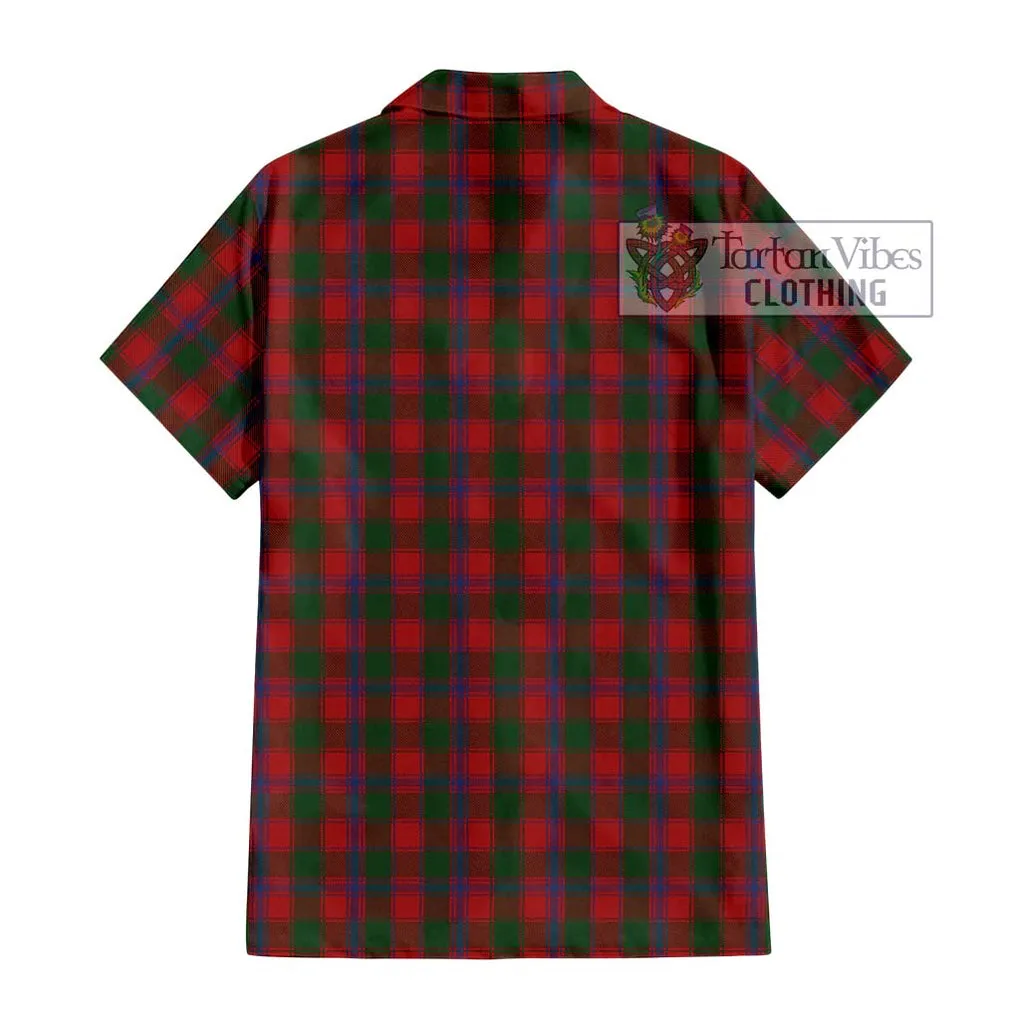 Bruce Old Tartan Short Sleeve Button Shirt with Family Crest DNA In Me Style