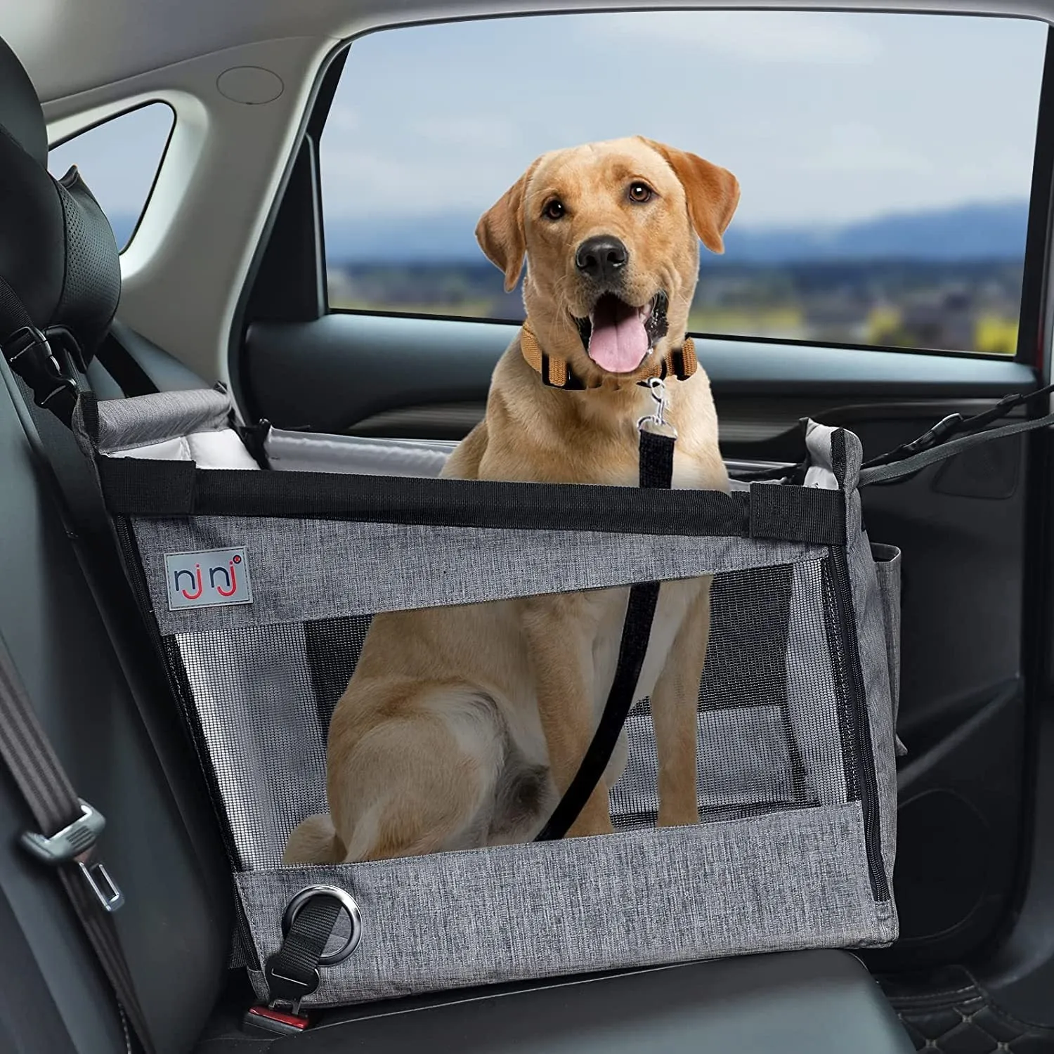 Car Pet Cage, Rear Seat Dog Basket, Waterproof