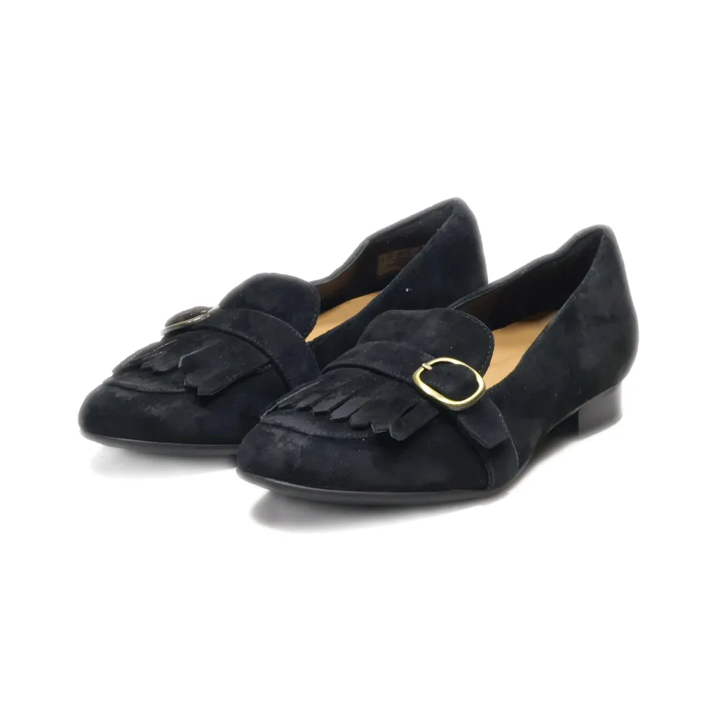 Clarks Unstructured Loafers Suede Black Colour For Women