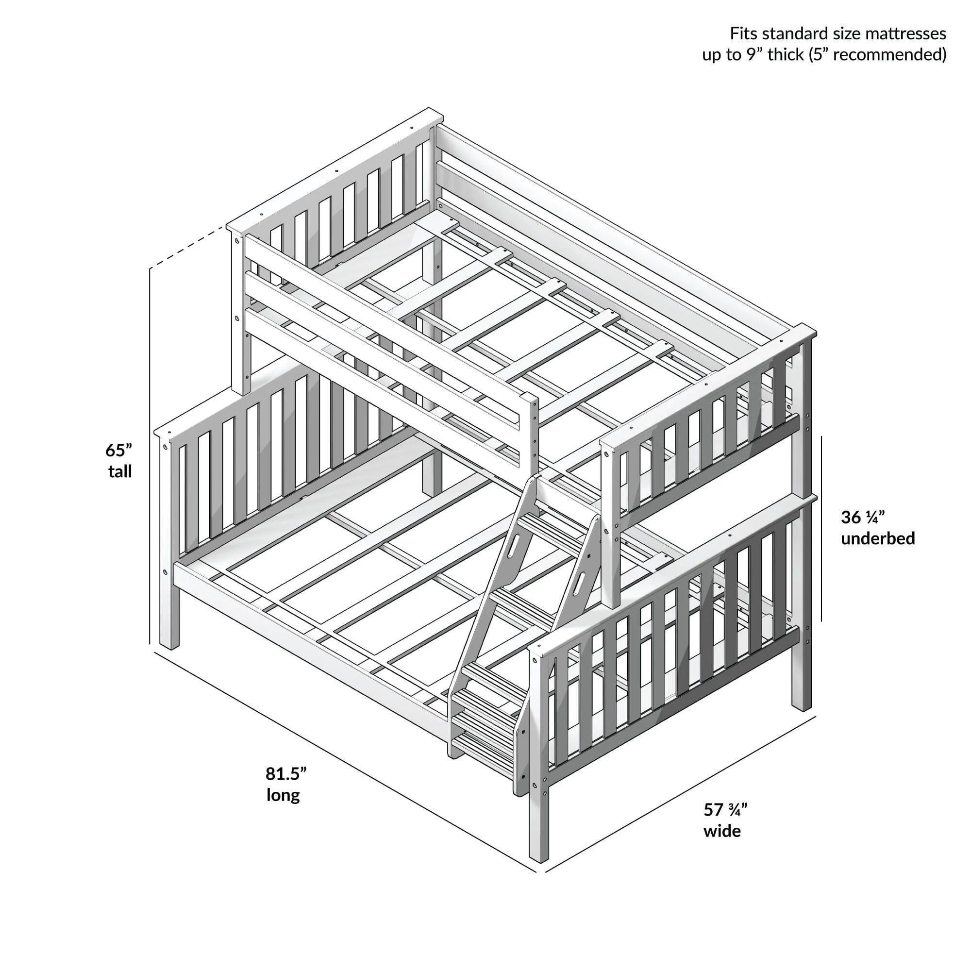 Classic Twin over Full Bunk Bed