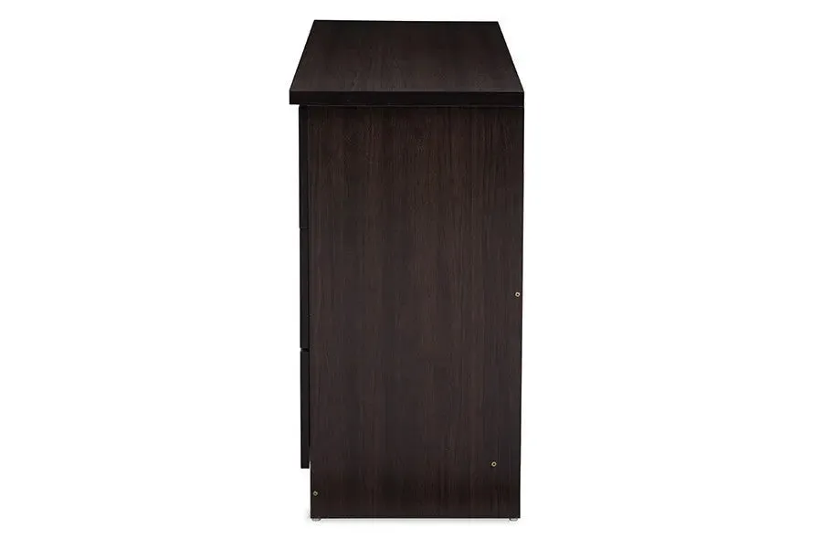 Colburn Modern and Contemporary 6-Drawer Dark Brown Finish Wood Storage Dresser