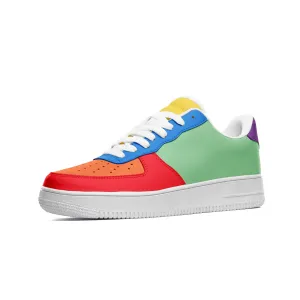 Color Collage Unisex Low Top Leather Sneakers