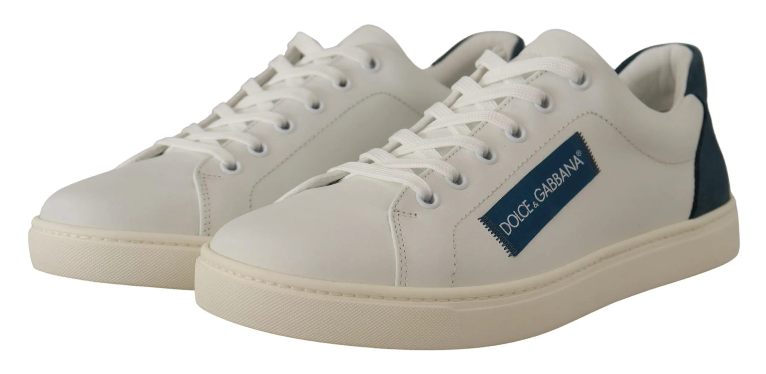 Dolce & Gabbana Chic White Leather Low-Top Sneakers