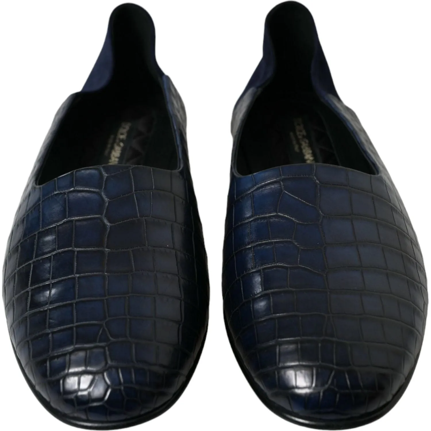 Dolce & Gabbana Elegant Blue Crocodile Leather Loafers