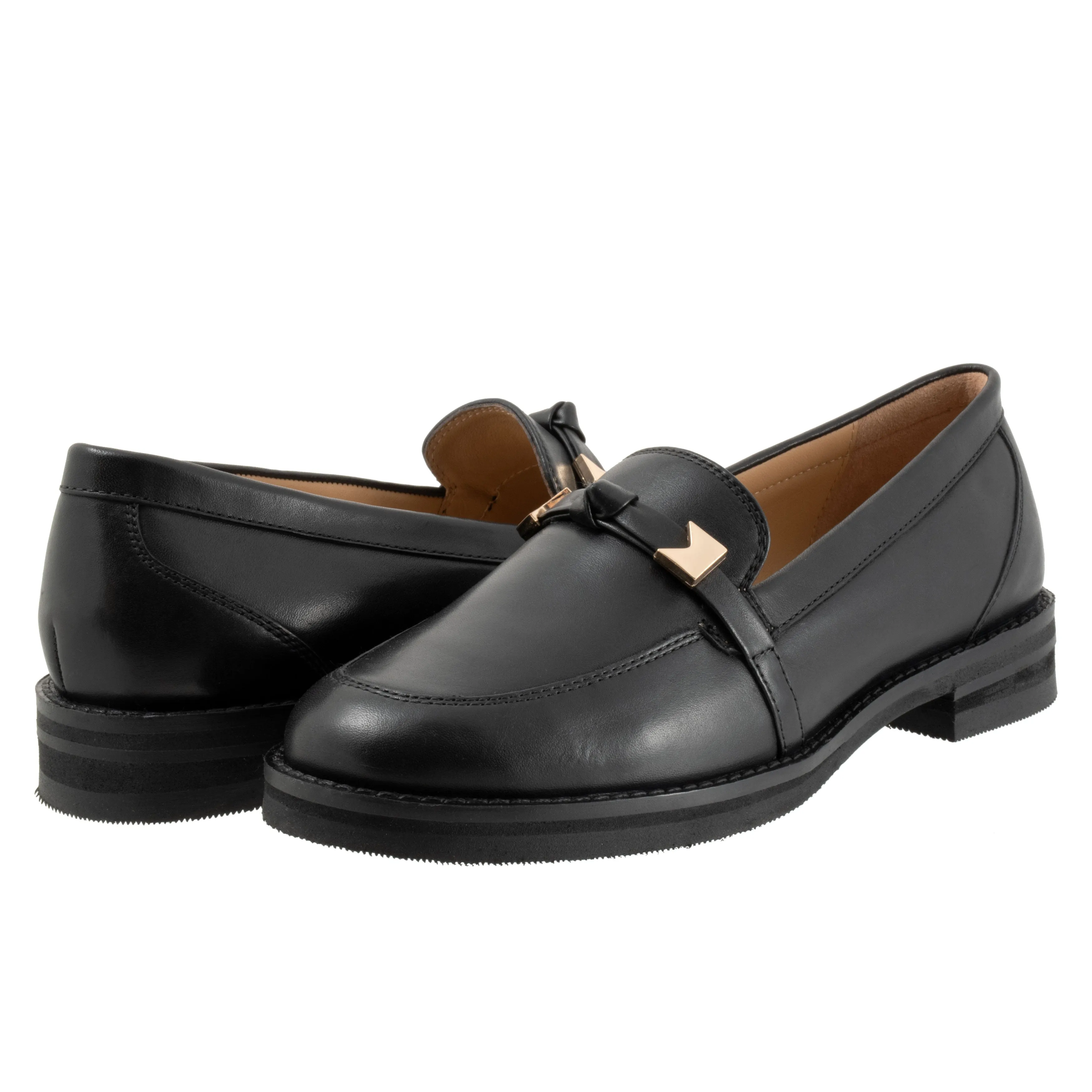 Femi Black Leather Loafer Shoes