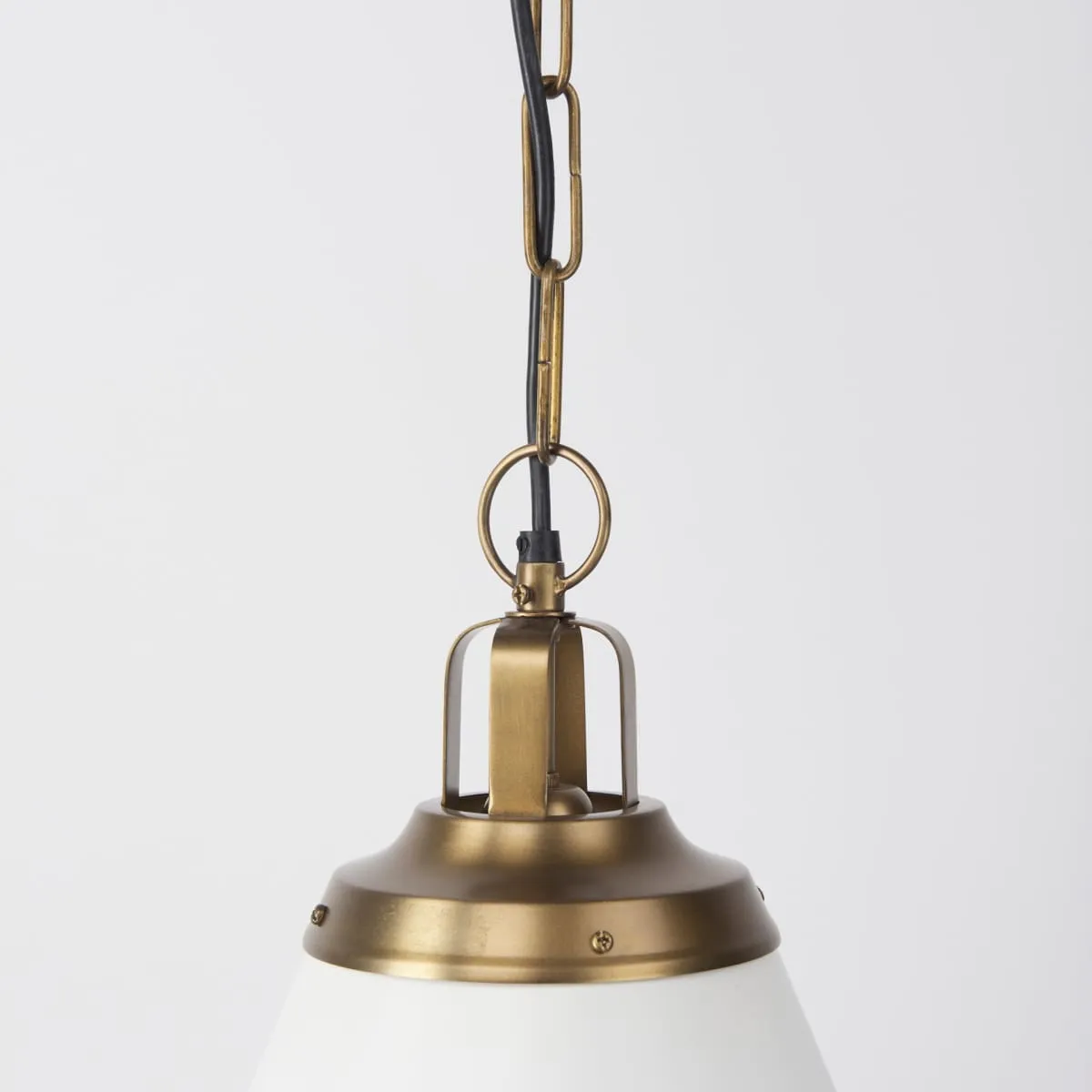 Fenton Pendant Light White Shade | Gold Metal