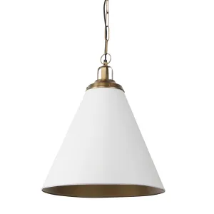 Fenton Pendant Light White Shade | Gold Metal