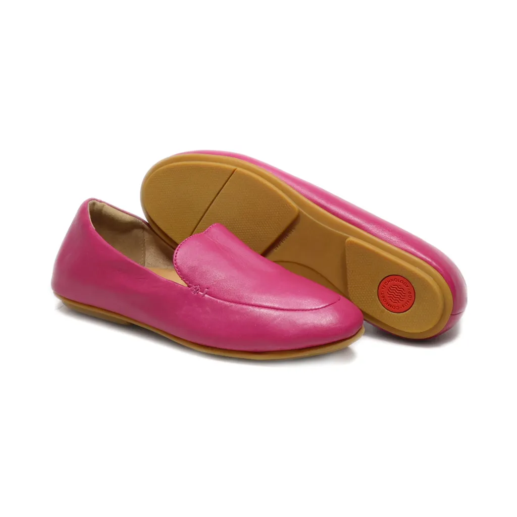 Fitflop Loafers Leather Pink Colour For Women