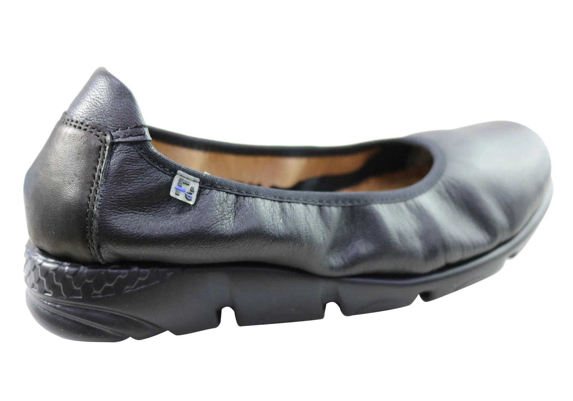 Flex & Go Akiko Womens Leather Ballet Flats Shoes Made In Portugal