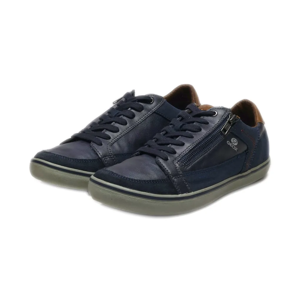 Geox Sp Low-Top Sneakers Leather Blue Colour For Men