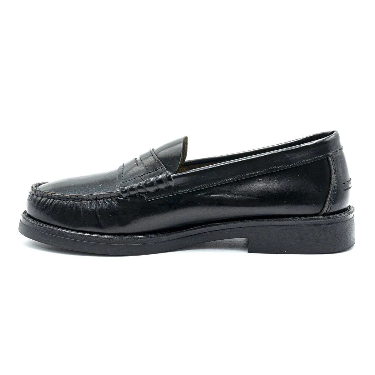 Germen Slipon Loafers Leather Black Colour For Women