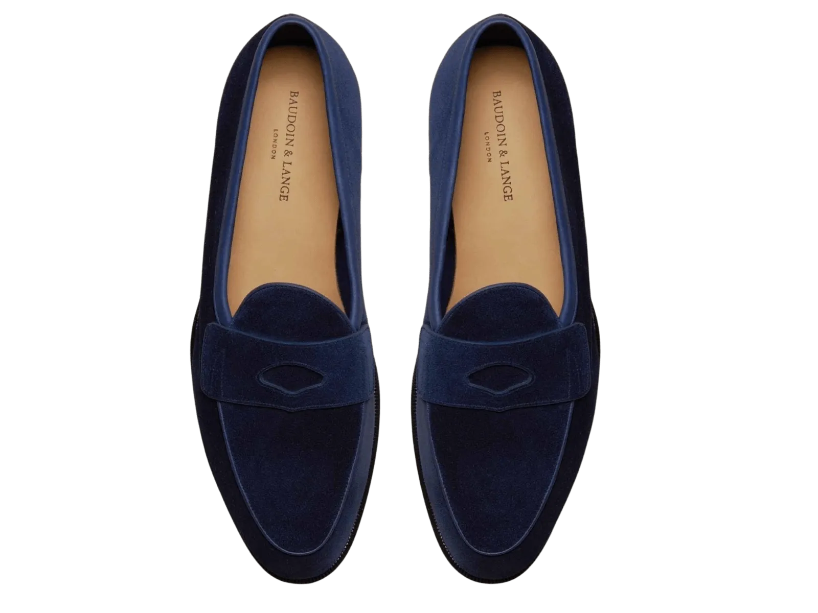 Grand Fenelon Penny Loafers in French Navy Noble Suede