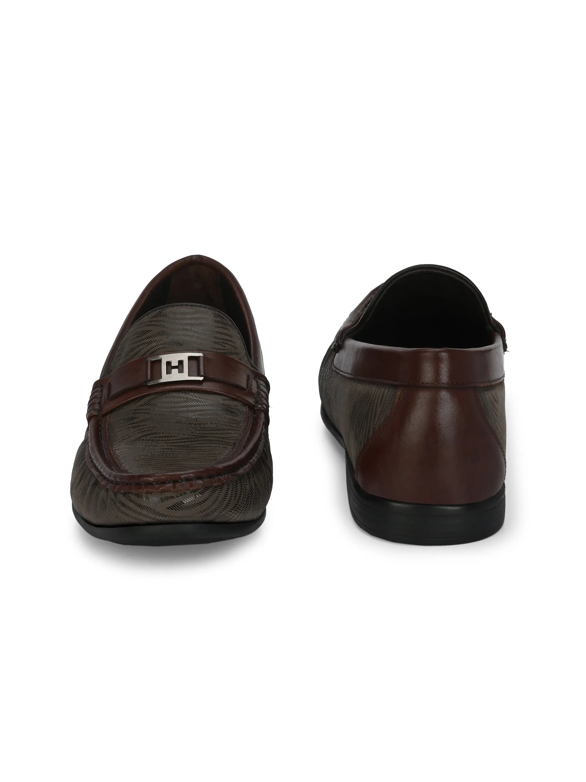 HITZ5344 Men's Brown Leather Casual Loafers