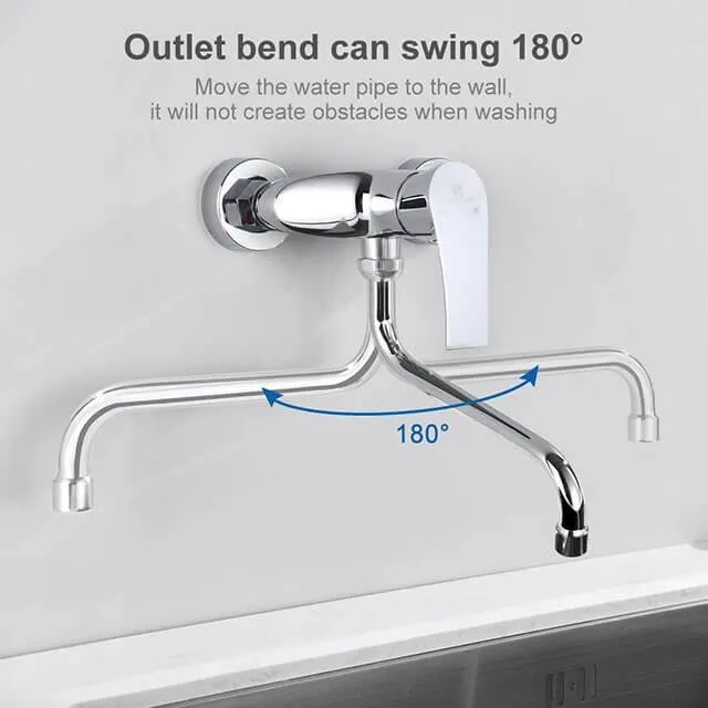 Homelody brass kitchen mixer Wall-mounted kitchen mixer for double sinks