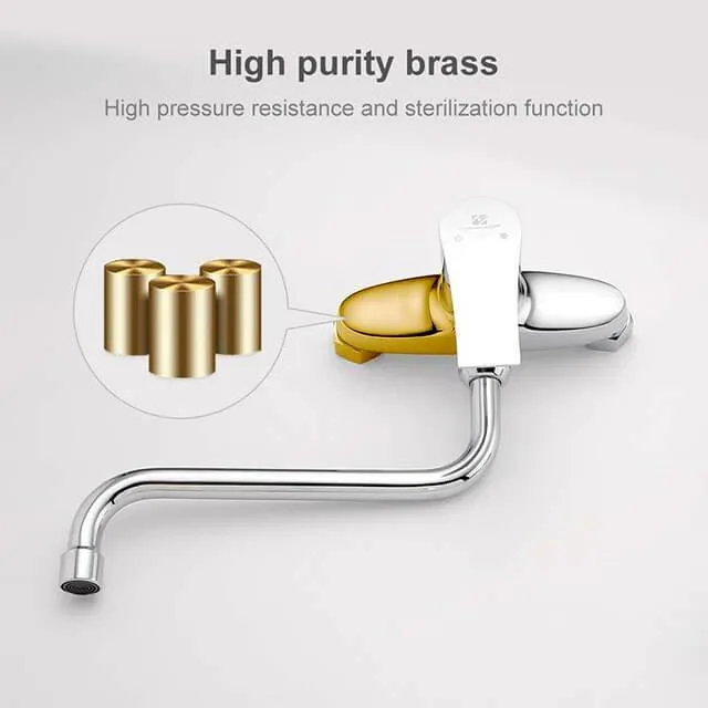 Homelody brass kitchen mixer Wall-mounted kitchen mixer for double sinks