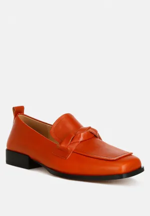 Hostess Genuine Leather Braided Loafers