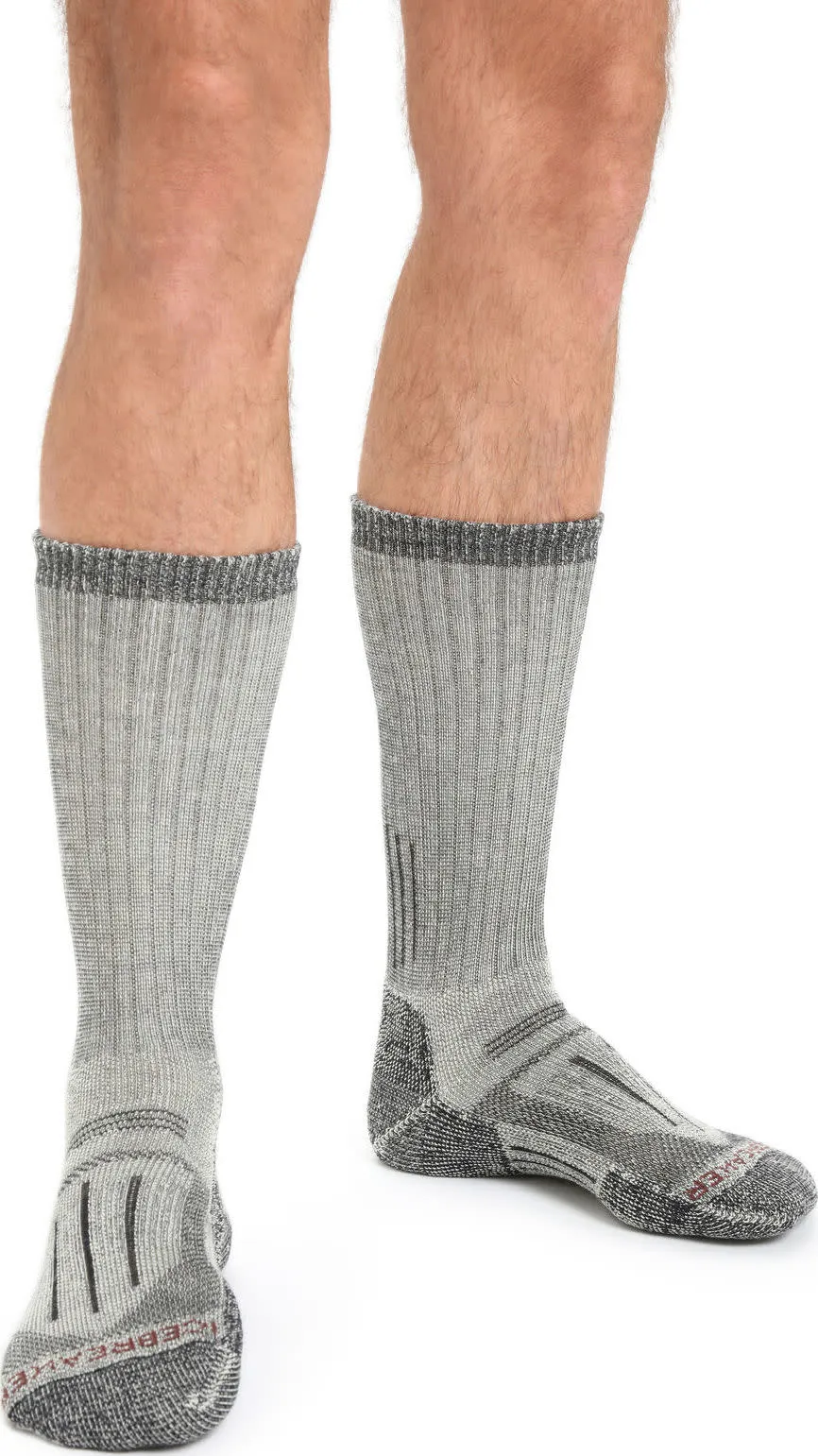 Icebreaker Men&#x27;s Mountaineer Mid Calf Jet Heather/Espresso | Buy Icebreaker Men&#x27;s Mountaineer Mid Calf Jet Heather/Espresso here | Outnorth