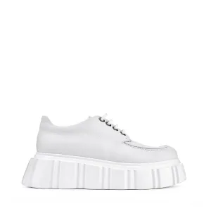 Jun Off White Lace-Up Loafers