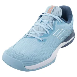 Juniors` Jet Mach 3 All Court Tennis Shoes White and Angel Blue