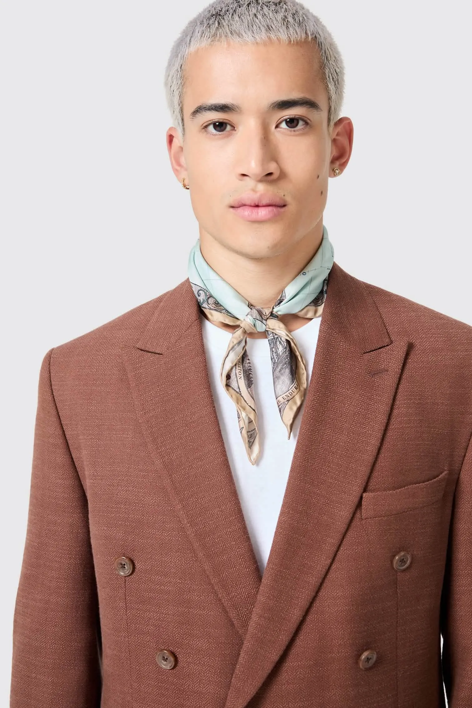 Lisandro Double Breasted Brown Cotton Suit