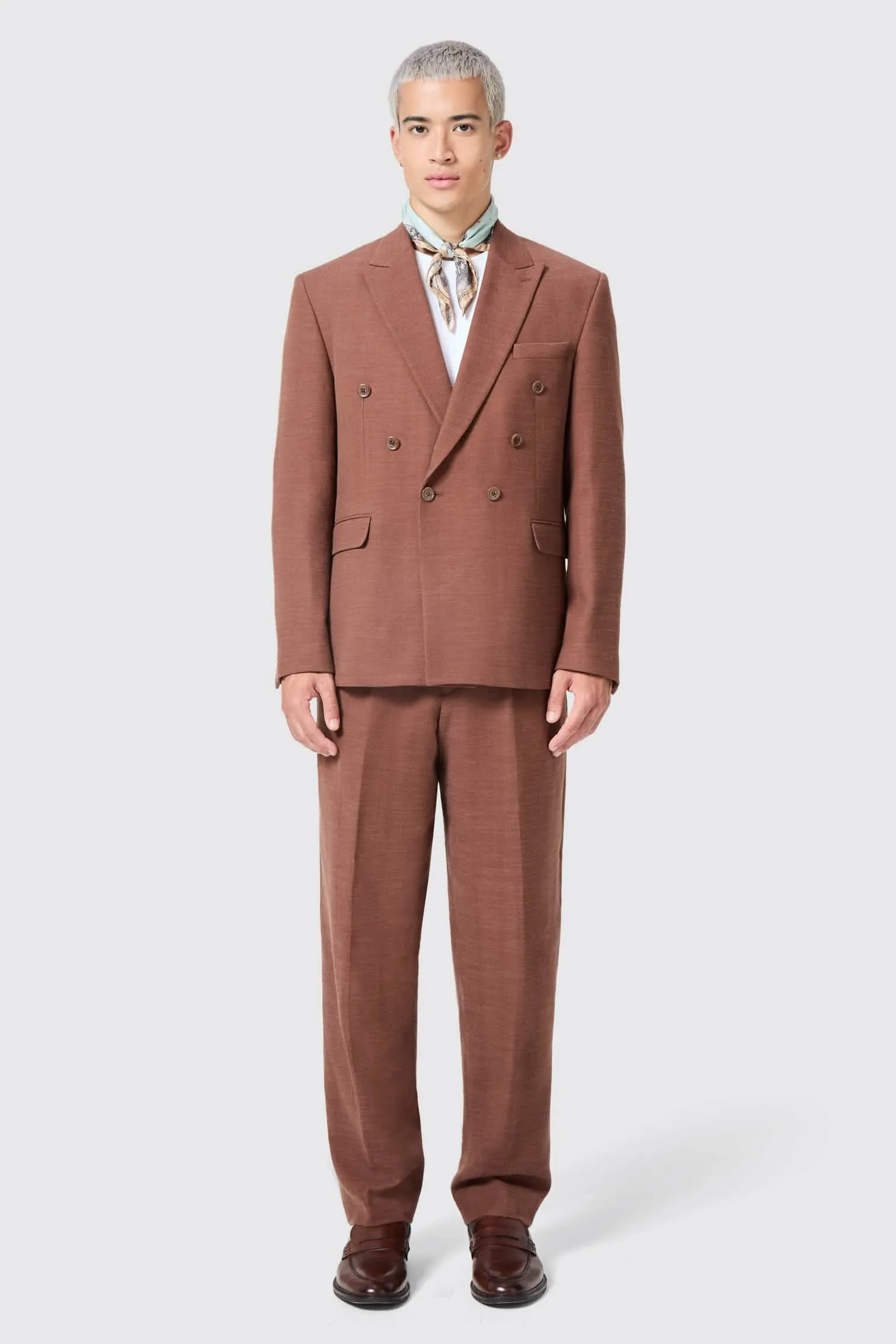 Lisandro Double Breasted Brown Cotton Suit