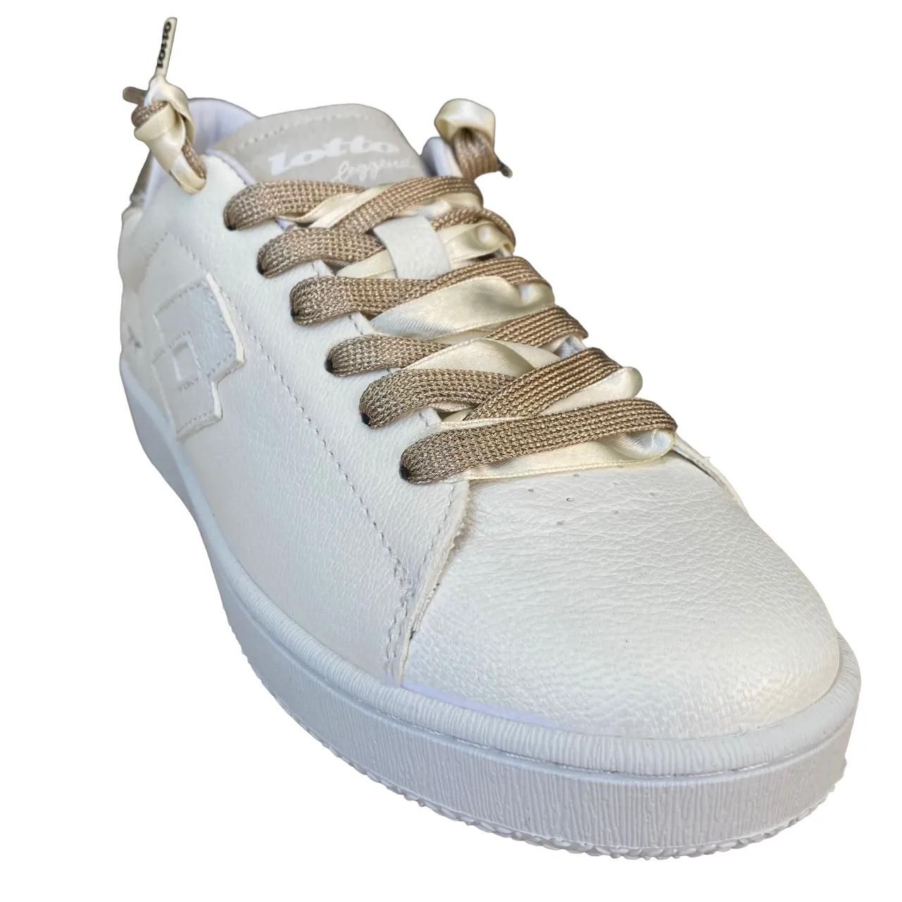 Lotto Leggenda scarpa sneakers da donna Autograph Pearl 221130 61I bianco antico-mandorla dorata