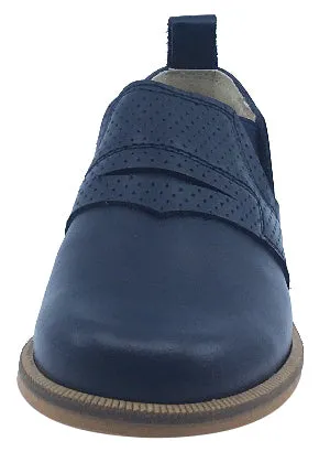 Luccini Boy's and Girl's Slip-On Loafer, Navy