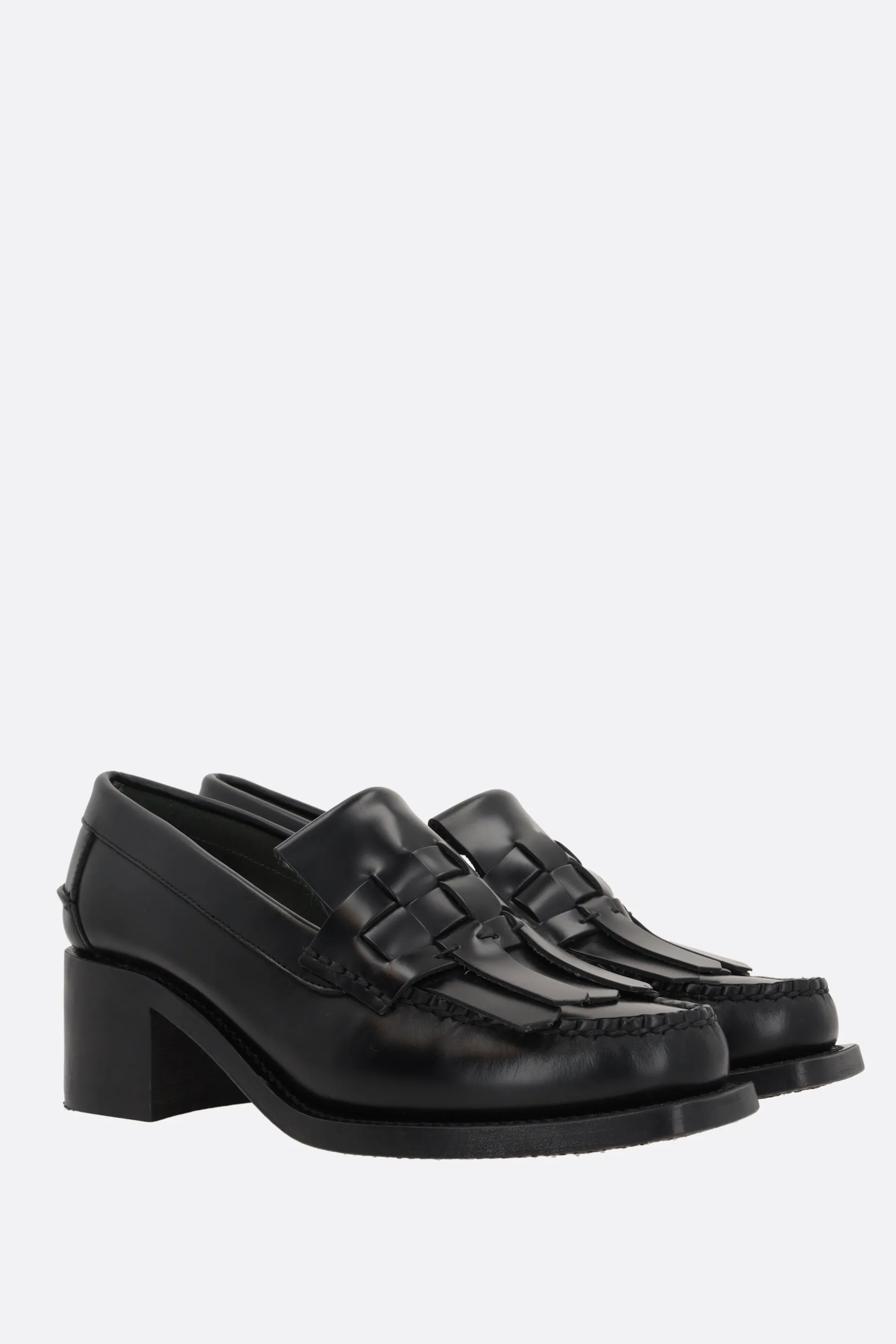 Marti heeled loafers in shiny leather