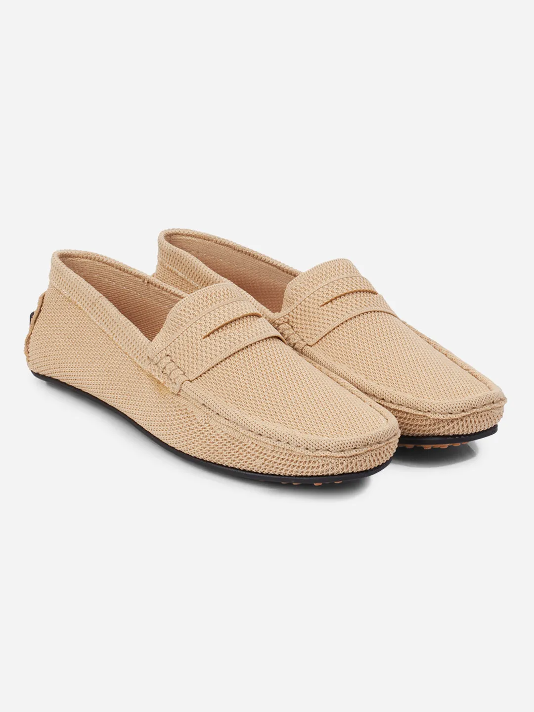 Men's Beige Moc Toe Sued Finish Casual Loafer (IX4109)