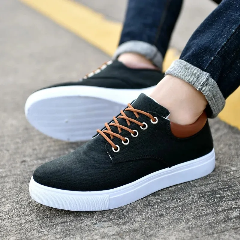 Men's Fashion Summer Spring Canvas Casual Shoes Lace Up Comfort Flat Sneakers Shoes | R009