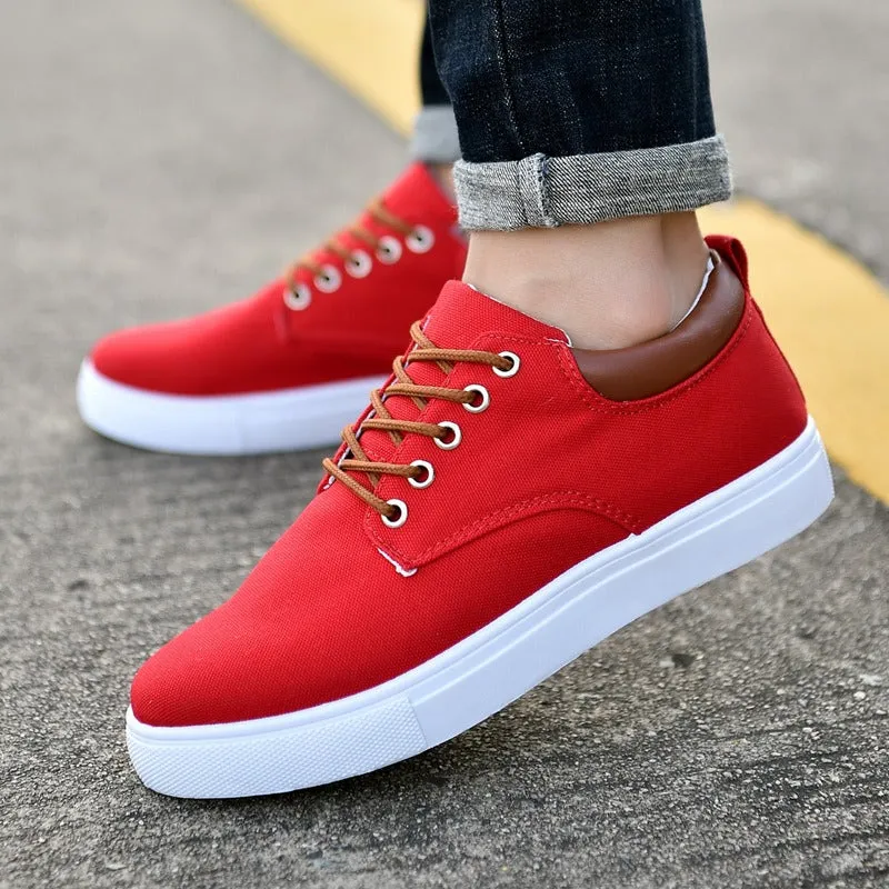 Men's Fashion Summer Spring Canvas Casual Shoes Lace Up Comfort Flat Sneakers Shoes | R009