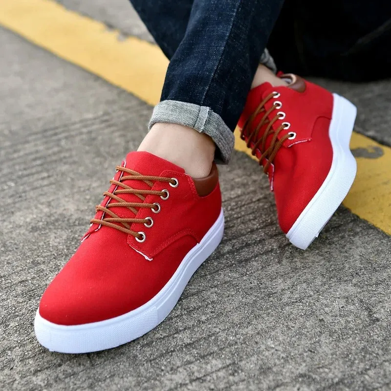 Men's Fashion Summer Spring Canvas Casual Shoes Lace Up Comfort Flat Sneakers Shoes | R009