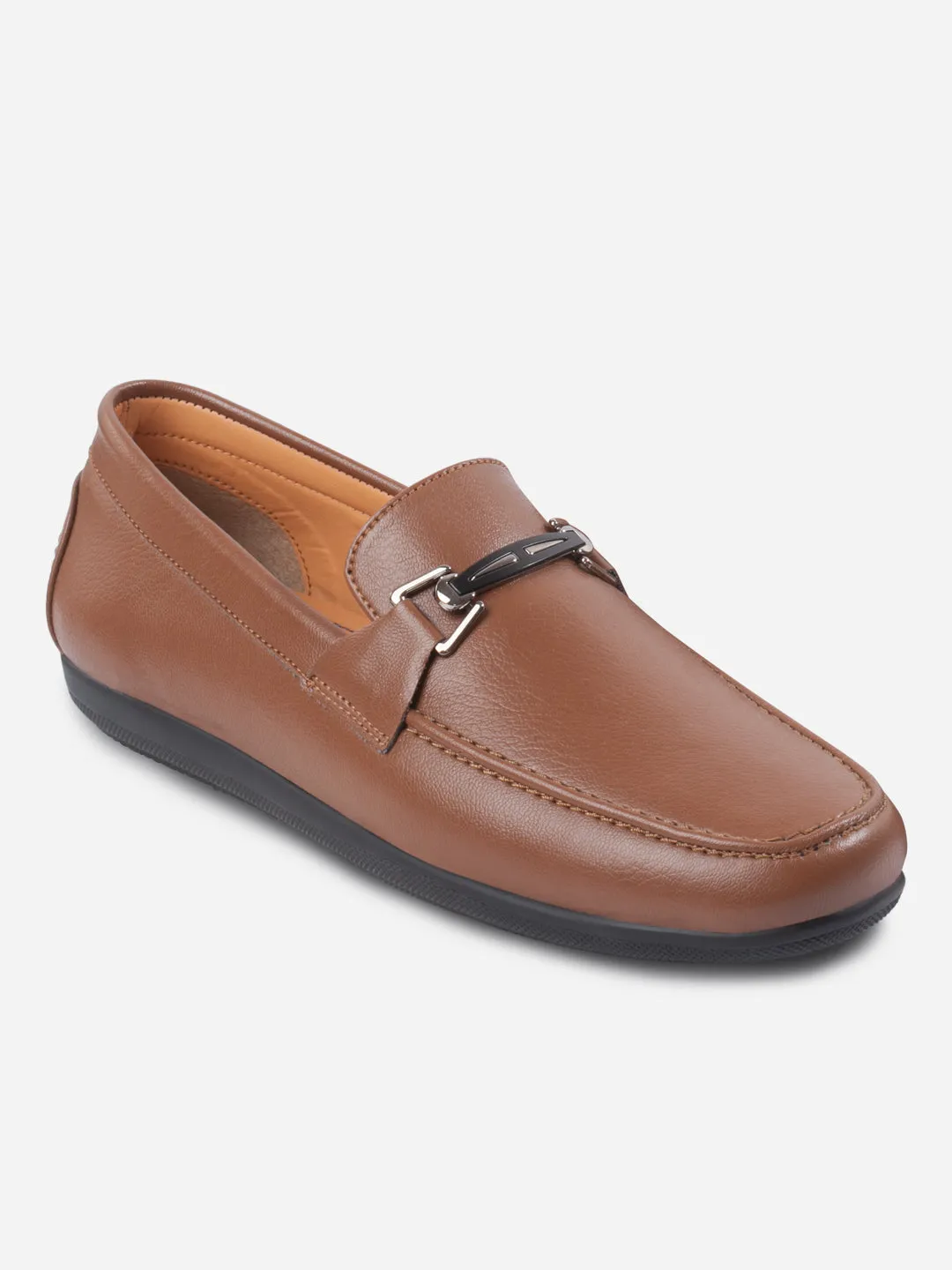 Men's Tan Moc Toe Buckle Loafer (IX4117)