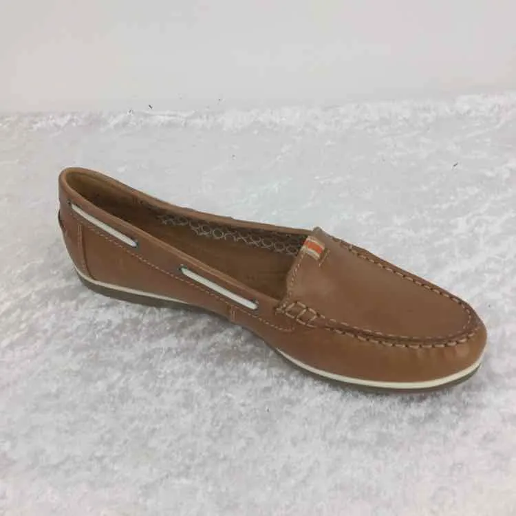 Naturalizer Women Size 8 Caramel Leather Slip Ons Loafers