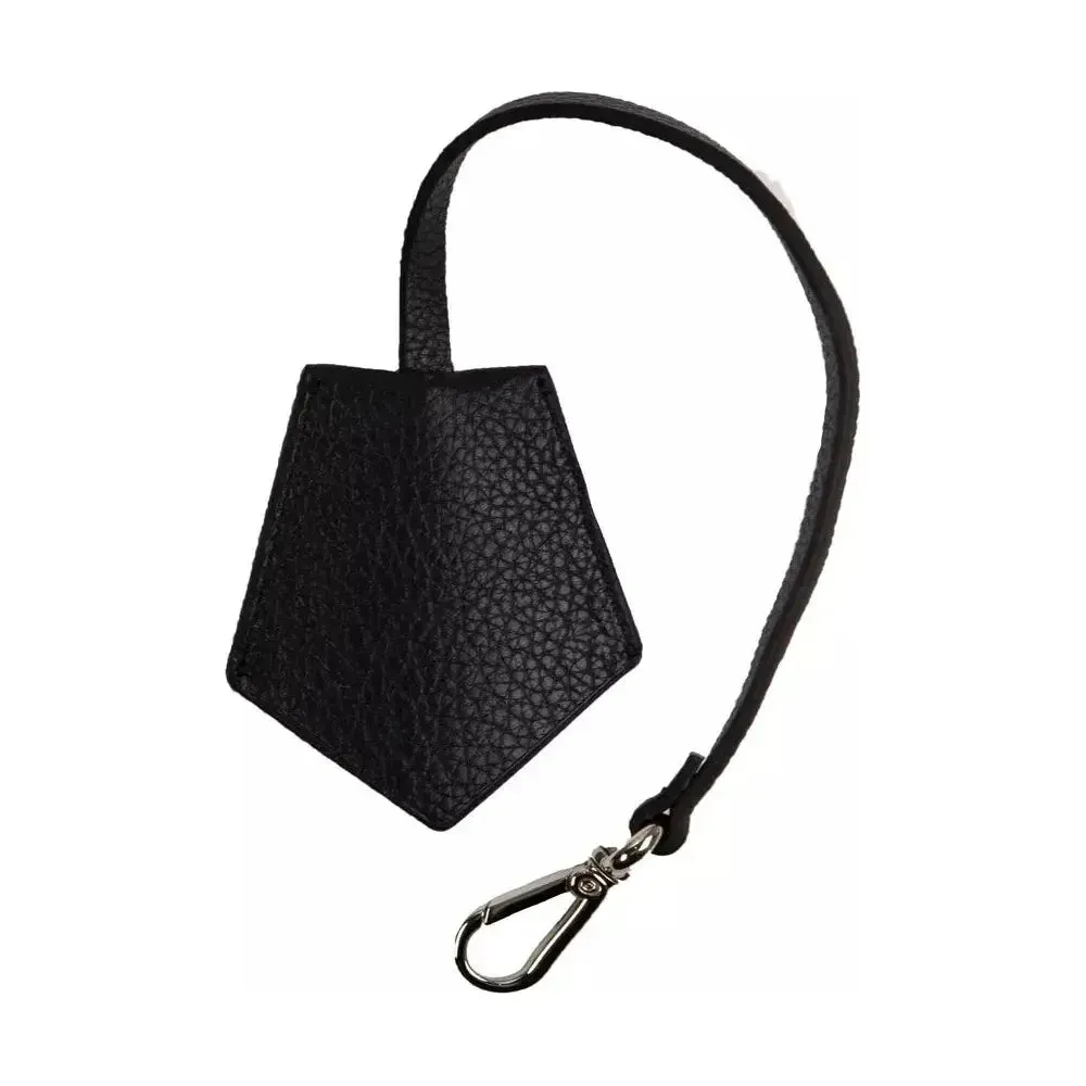 Neil Barrett Black Leather Men Keychain