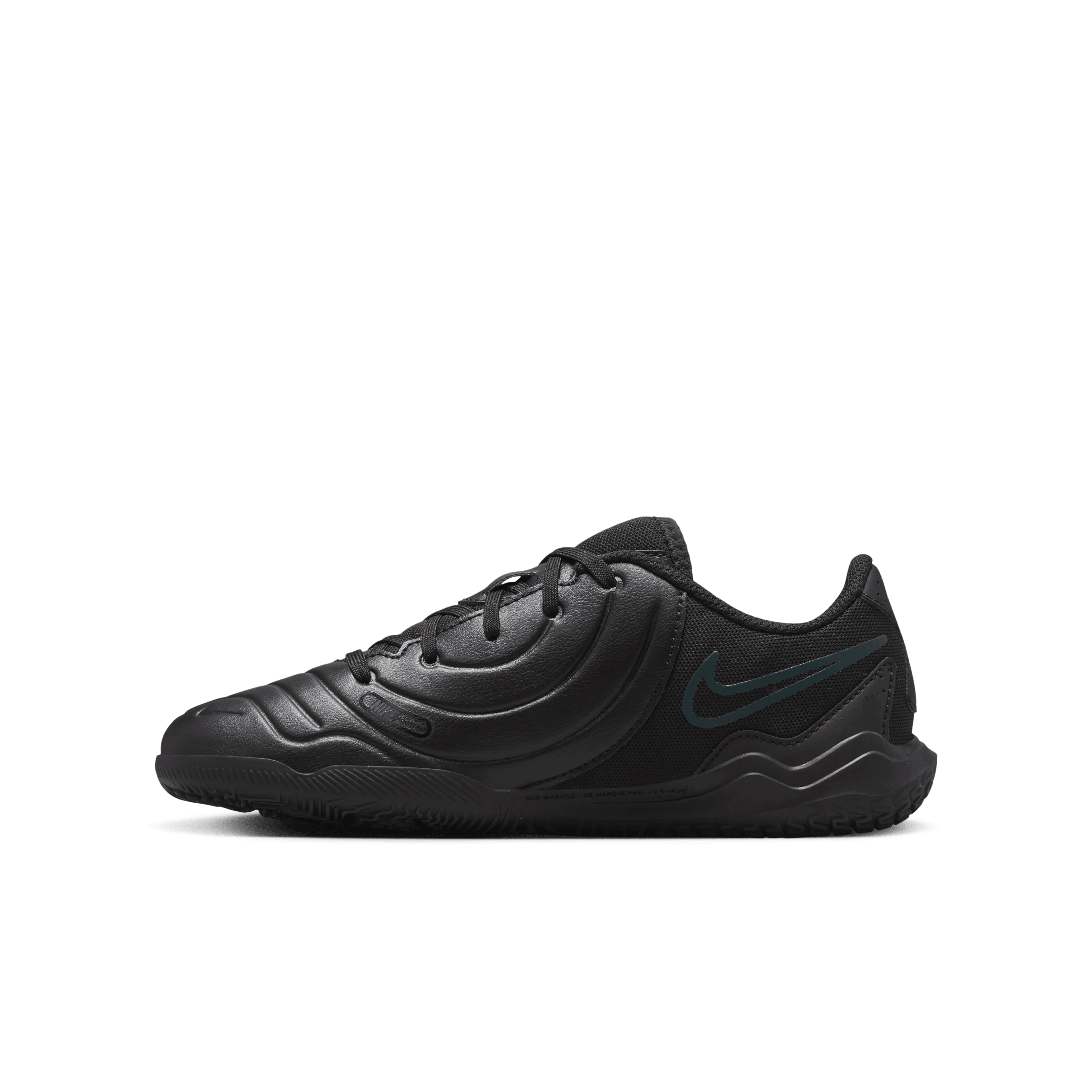 Nike Jr.Little/Big Kids' Indoor/Court Tiempo Legend 10 Club Low-Top Soccer Shoes-Black/Deep Jungle