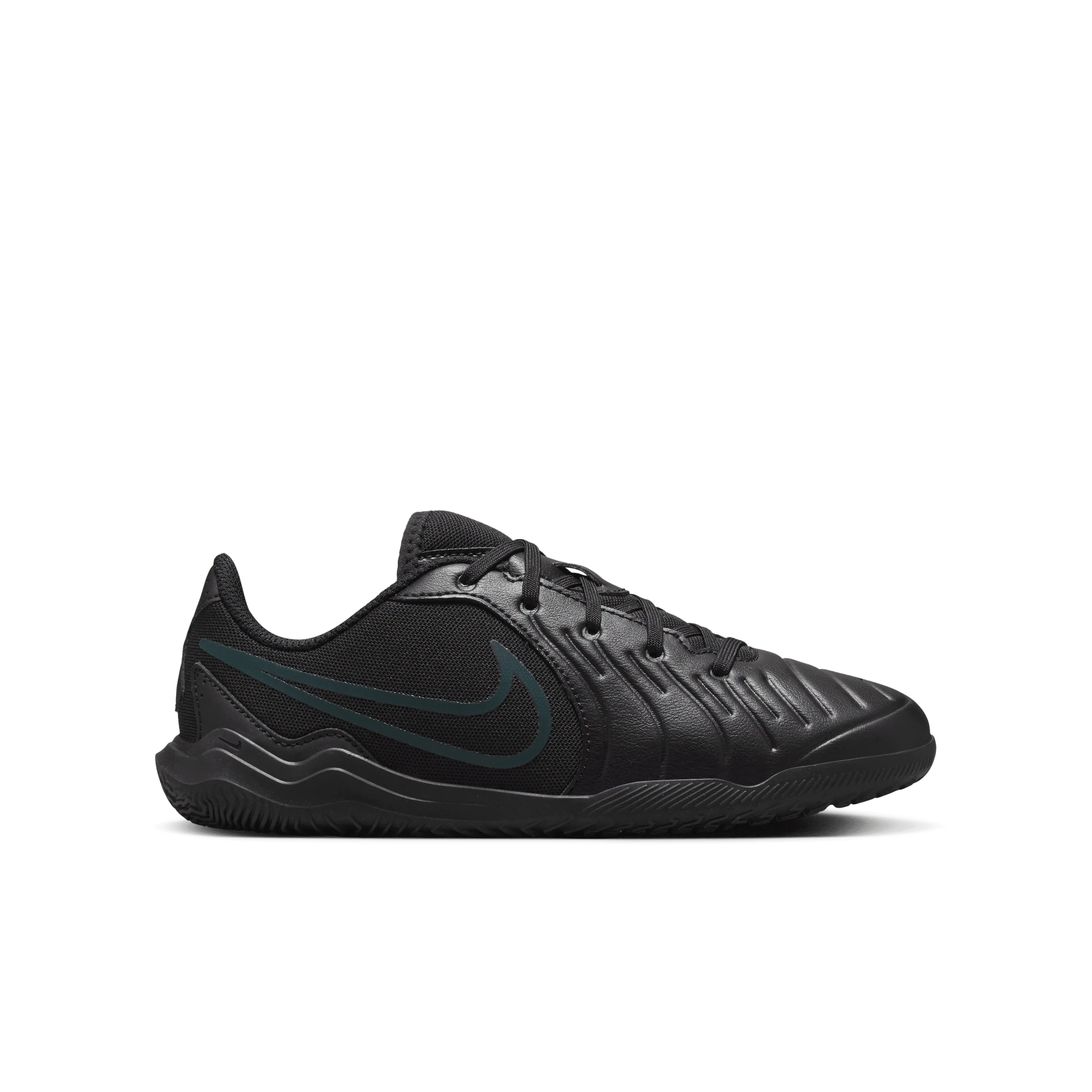 Nike Jr.Little/Big Kids' Indoor/Court Tiempo Legend 10 Club Low-Top Soccer Shoes-Black/Deep Jungle