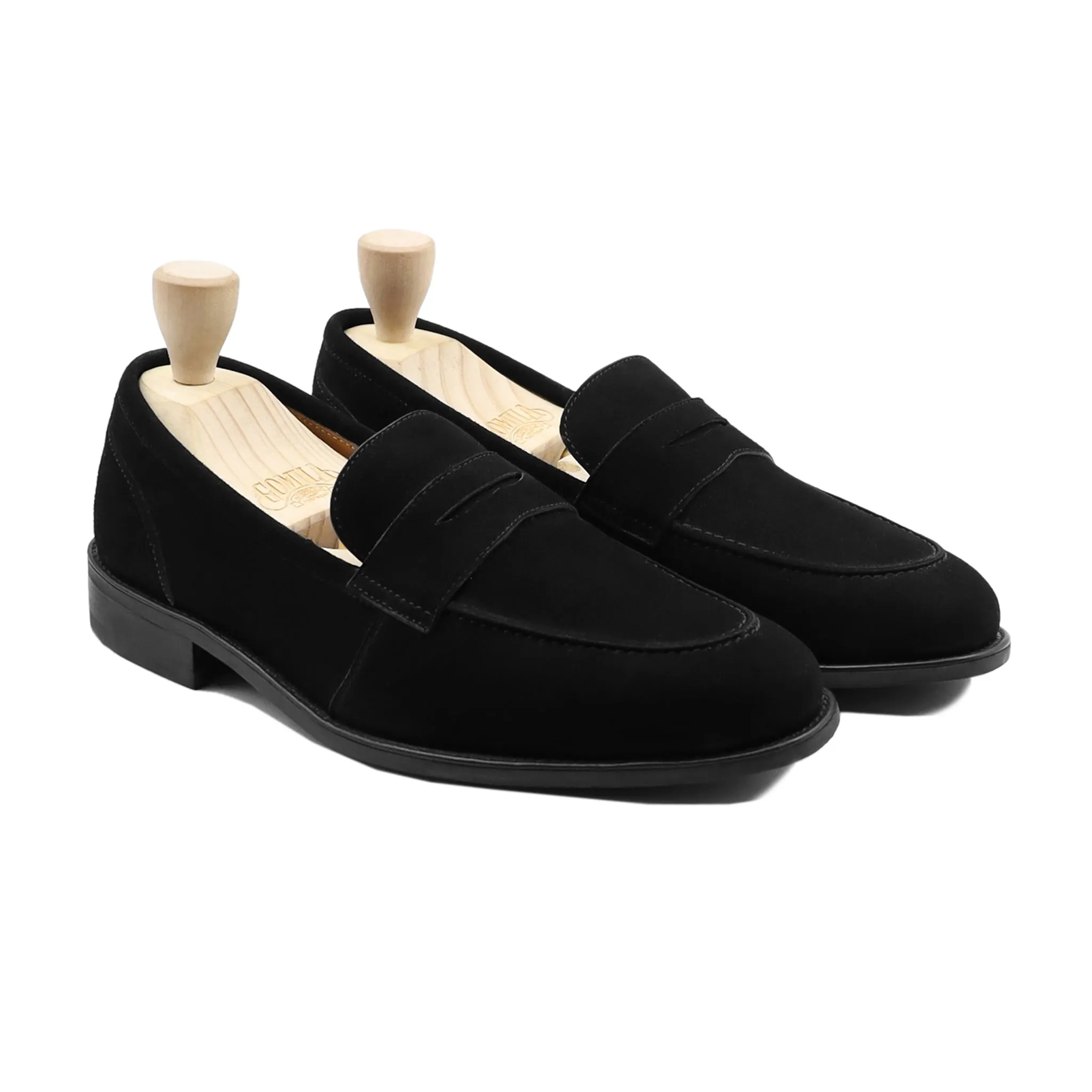 Orinda - Men's Black Kid Suede Loafer