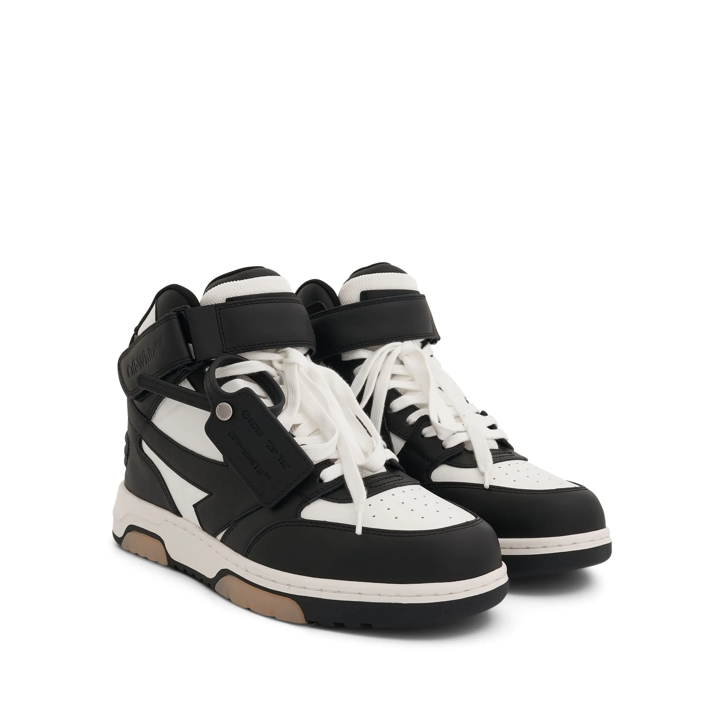 Out Of Office Mid Top Leather Sneaker in Black/White