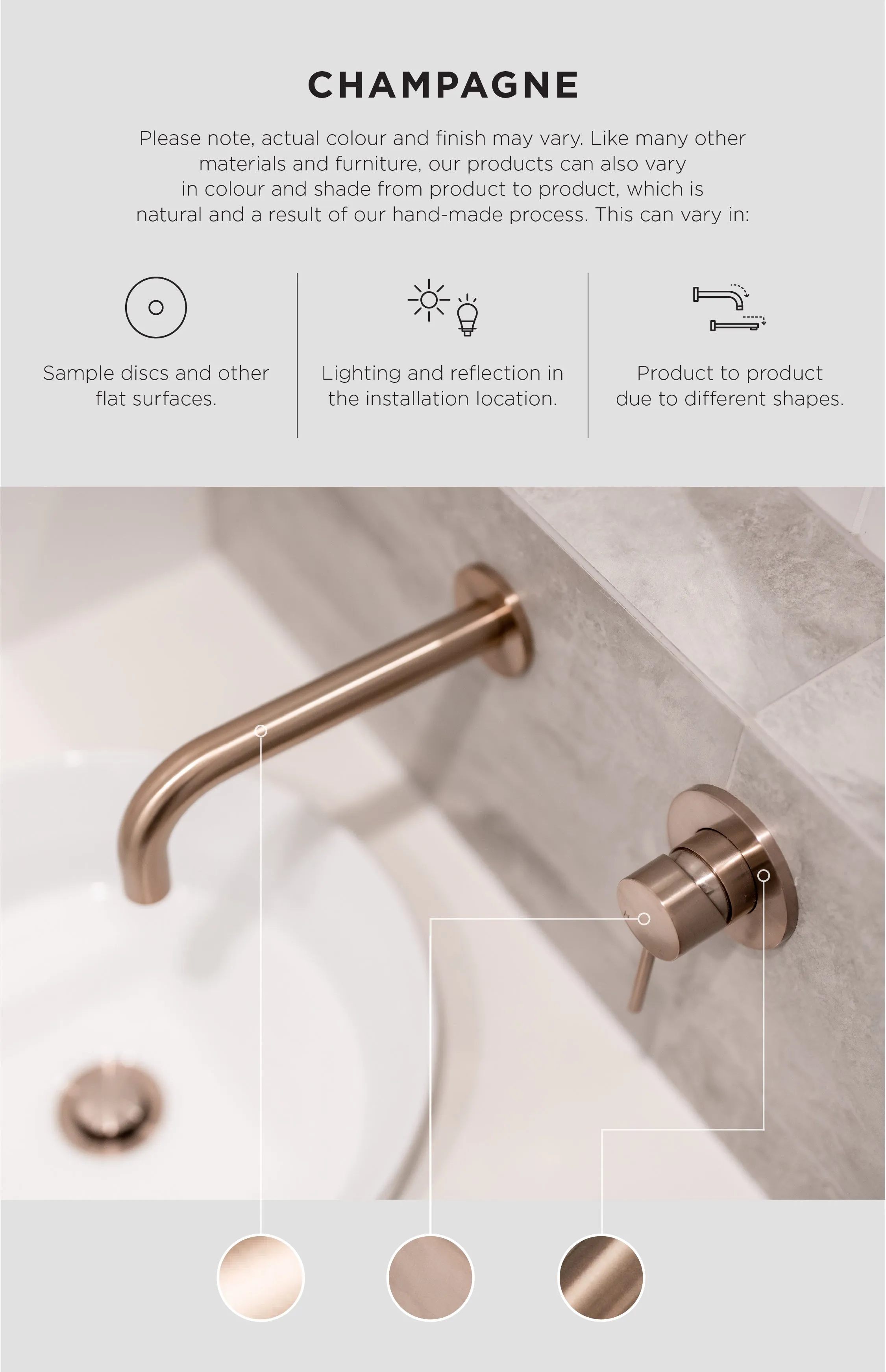 Piccola Basin Mixer Tap - Champagne