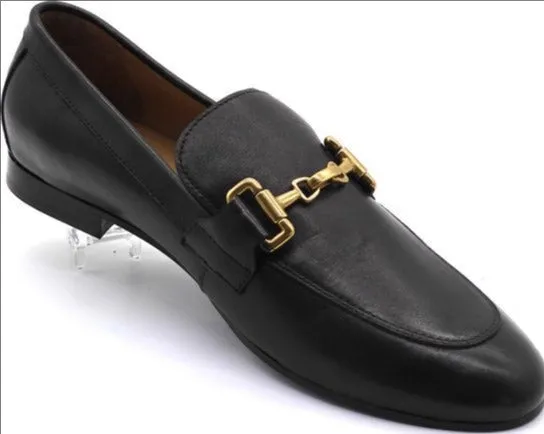 Pre Order:  Metal Buckles Sheepskin Loafers