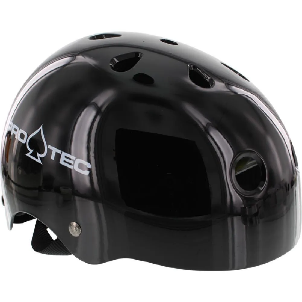 Pro-Tec Classic Gloss Black Skateboard Longboard Helmet (Certified)