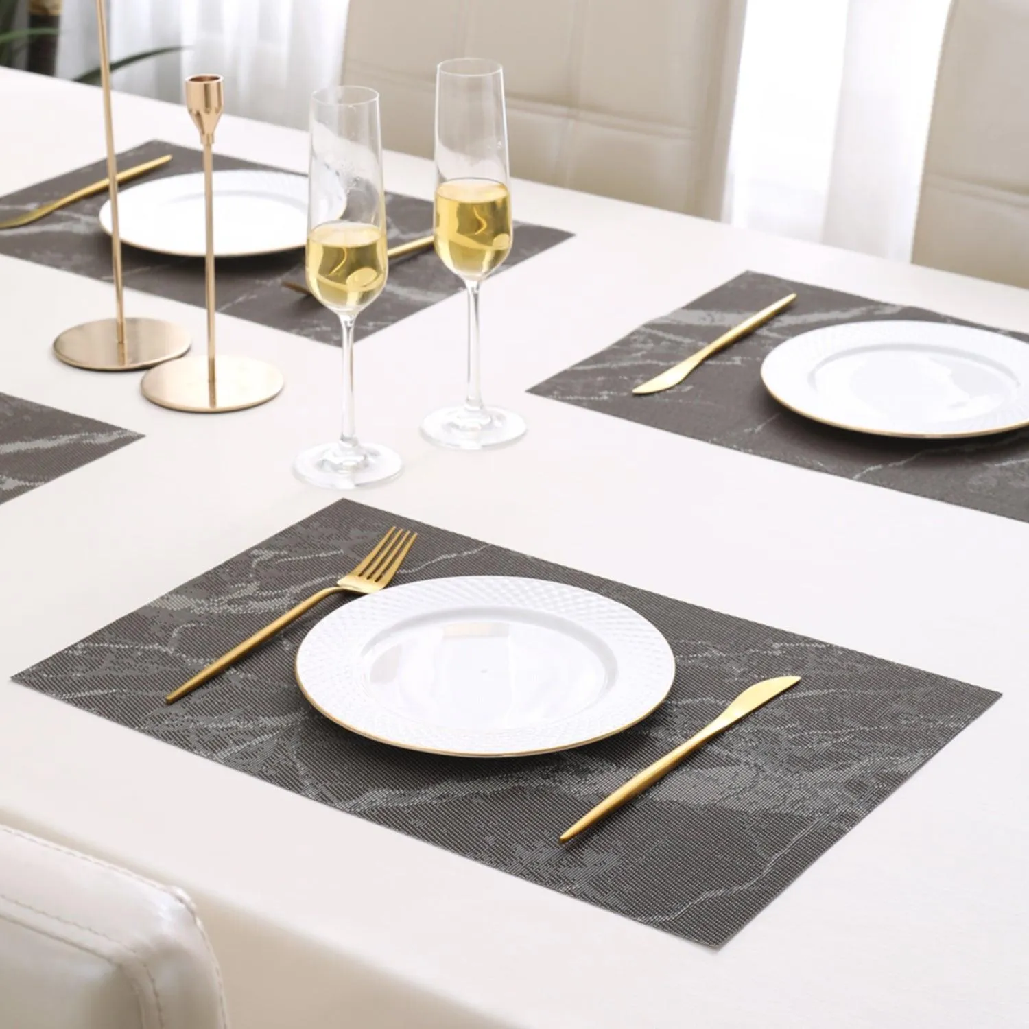 PVC Dining Table Mats, Espresso Brown