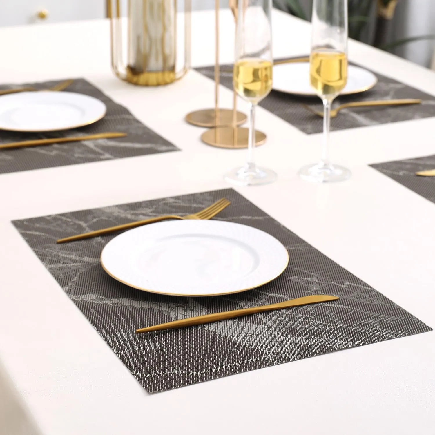 PVC Dining Table Mats, Espresso Brown