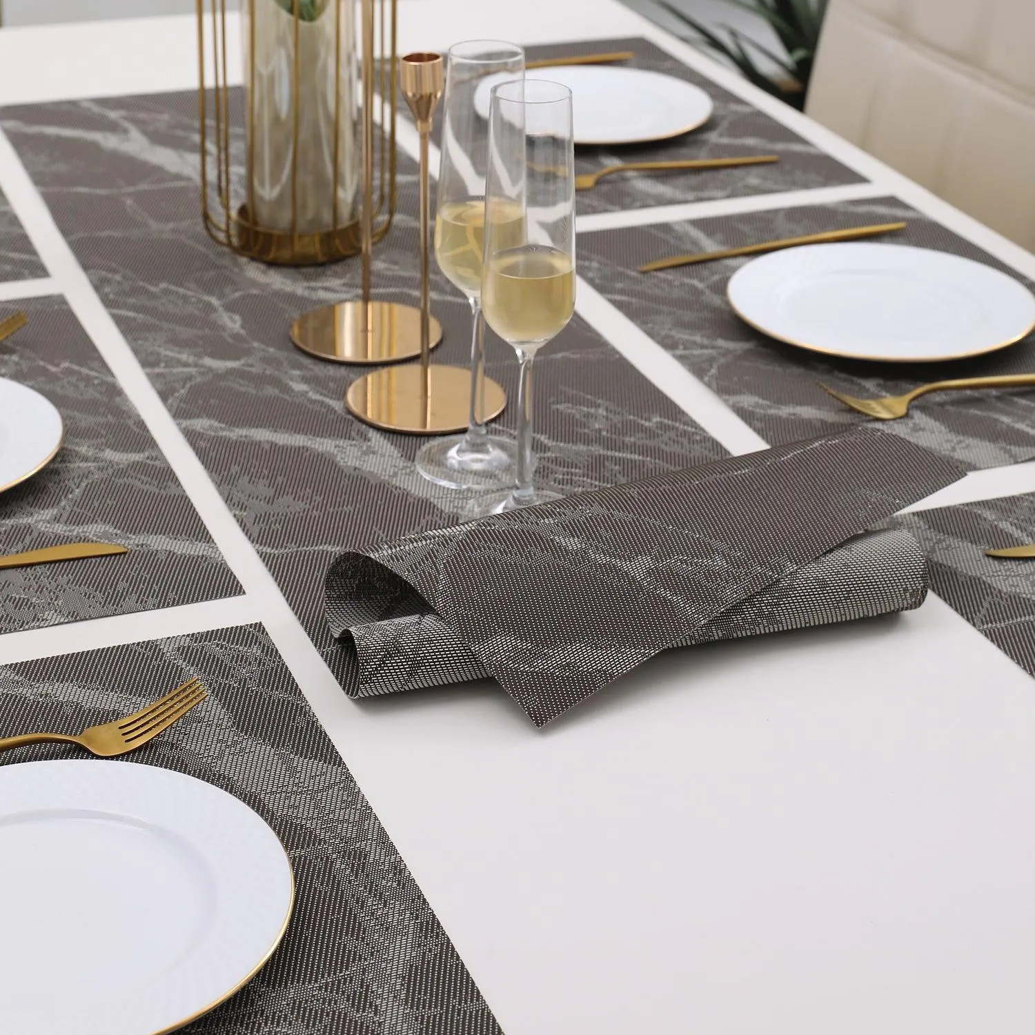 PVC Dining Table Mats, Espresso Brown