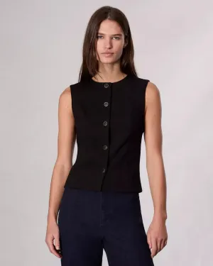 Rag & Bone - Irina Button Up Vest in Black