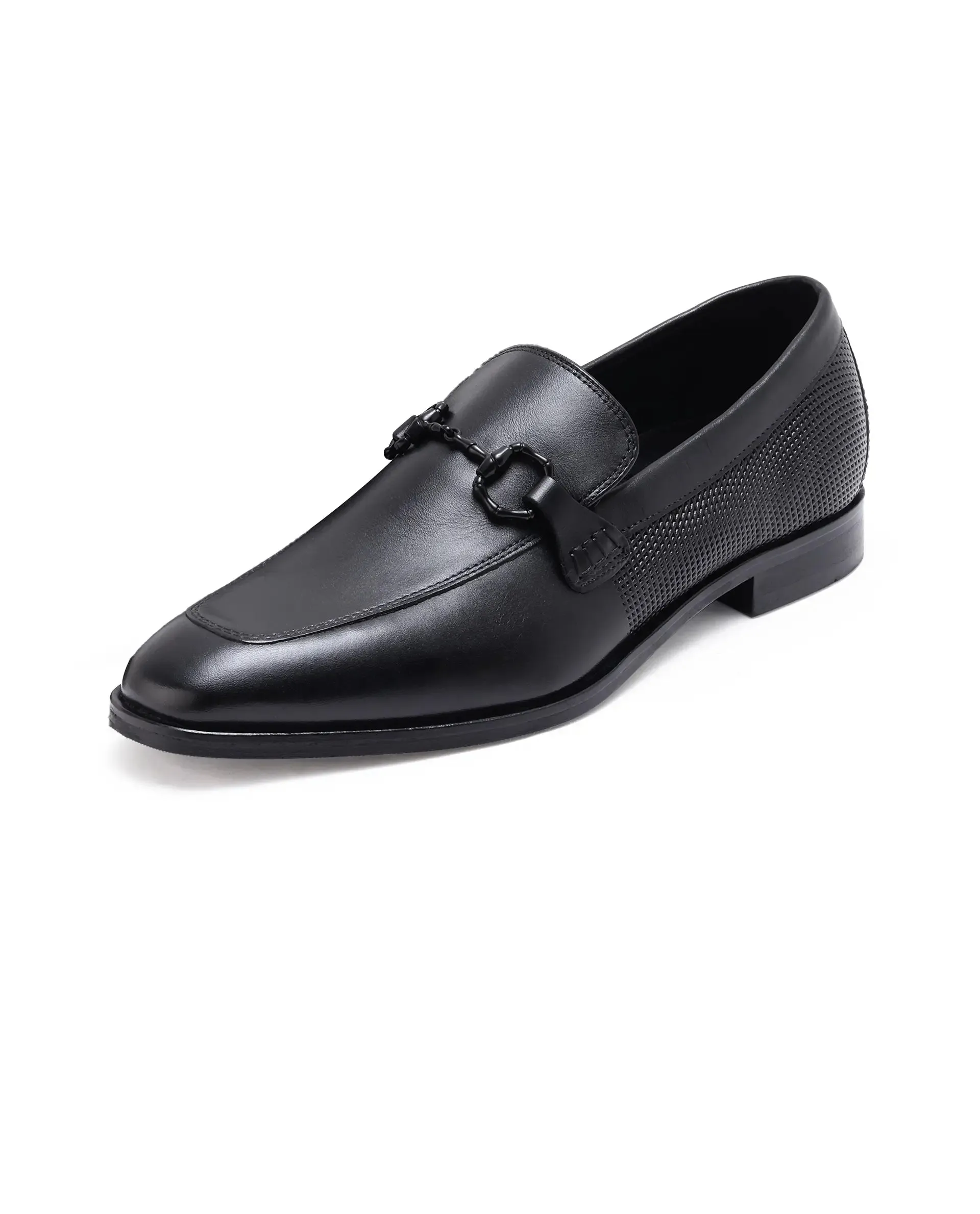 Rare Rabbit Men's Plaza Black Slip-On Genuine Leather Slip-On Loafer