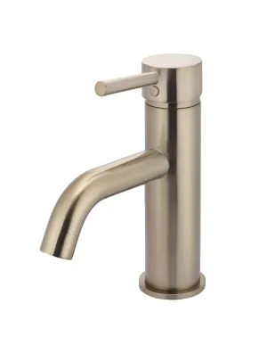 Round Basin Mixer Curved - Champagne